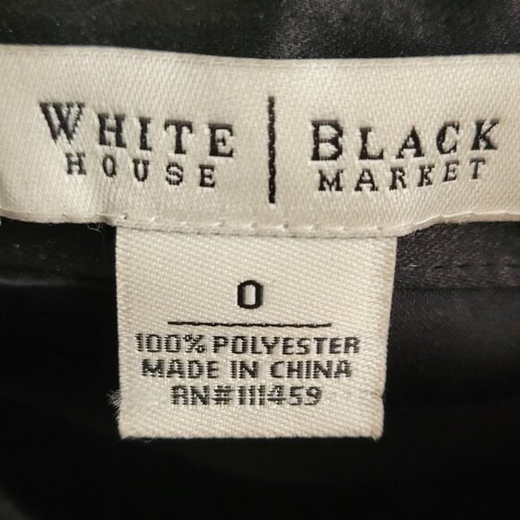 White House Black Market Black Strapless Cocktail Dress Ribbon Detail Size 0 - Picture 8 of 10